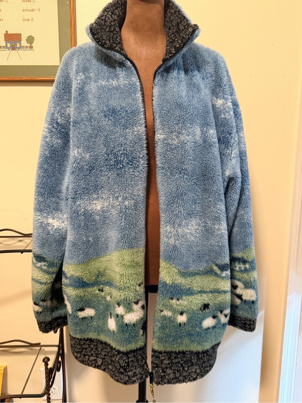 Vintage 90s Radish Countrywear Sheep Fleece | Sherpa Full Zip | Large - Picture 10 of 11